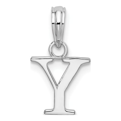 Sterling Silver Block Initial Y Pendant