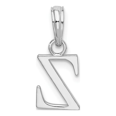 Sterling Silver Block Initial Z Pendant – view 4