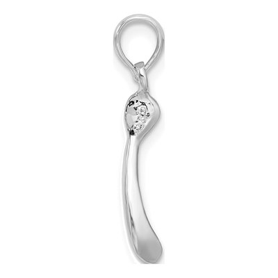 Sterling Silver 3D Wishbone Pendant – view 3