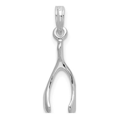 Sterling Silver 3D Wishbone Pendant – view 4