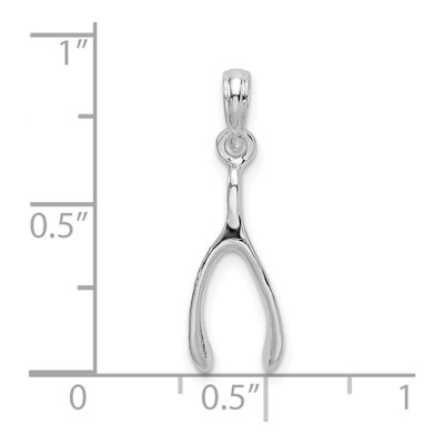 Sterling Silver 3D Wishbone Pendant – view 5