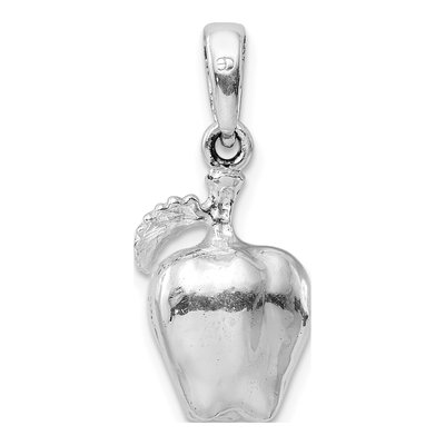 Sterling Silver 3D Apple Pendant – view 4