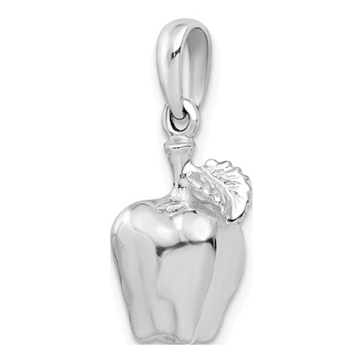 Sterling Silver 3D Apple Pendant – view 5