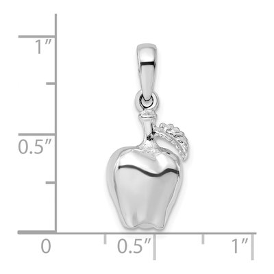 Sterling Silver 3D Apple Pendant – view 6