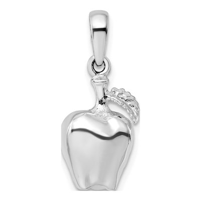 Sterling Silver 3D Apple Pendant