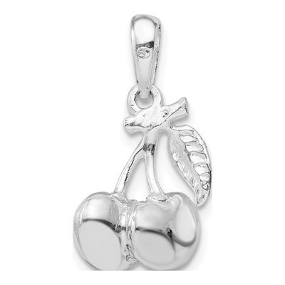 Sterling Silver 3D Cherries Pendant – view 4