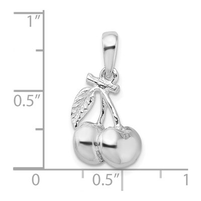 Sterling Silver 3D Cherries Pendant – view 6