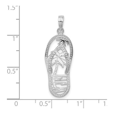 Sterling Silver 3D Cut-Out Palm Tree Flip-Flop Pendant – view 5