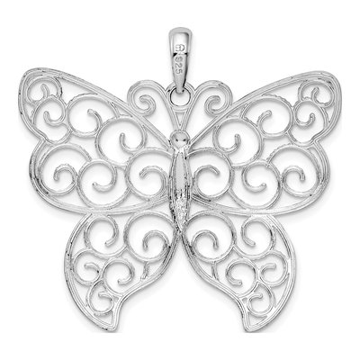 Sterling Silver Filigree Butterfly Pendant – view 4