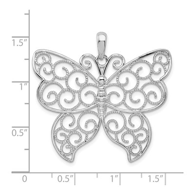 Sterling Silver Filigree Butterfly Pendant – view 5