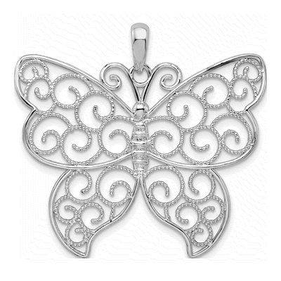 Sterling Silver Filigree Butterfly Pendant