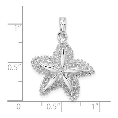 Sterling Silver Filigree Starfish Pendant – view 5