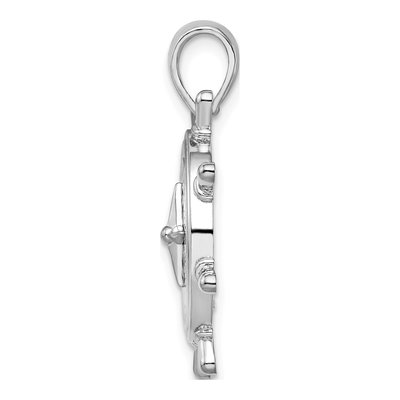Sterling Silver Ships Wheel Compass Pendant – view 3