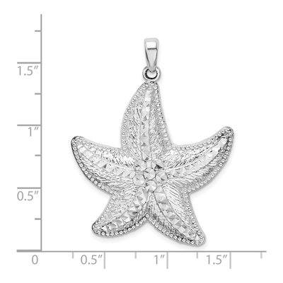 Sterling Silver Diamond-Cut Starfish Pendant – view 5
