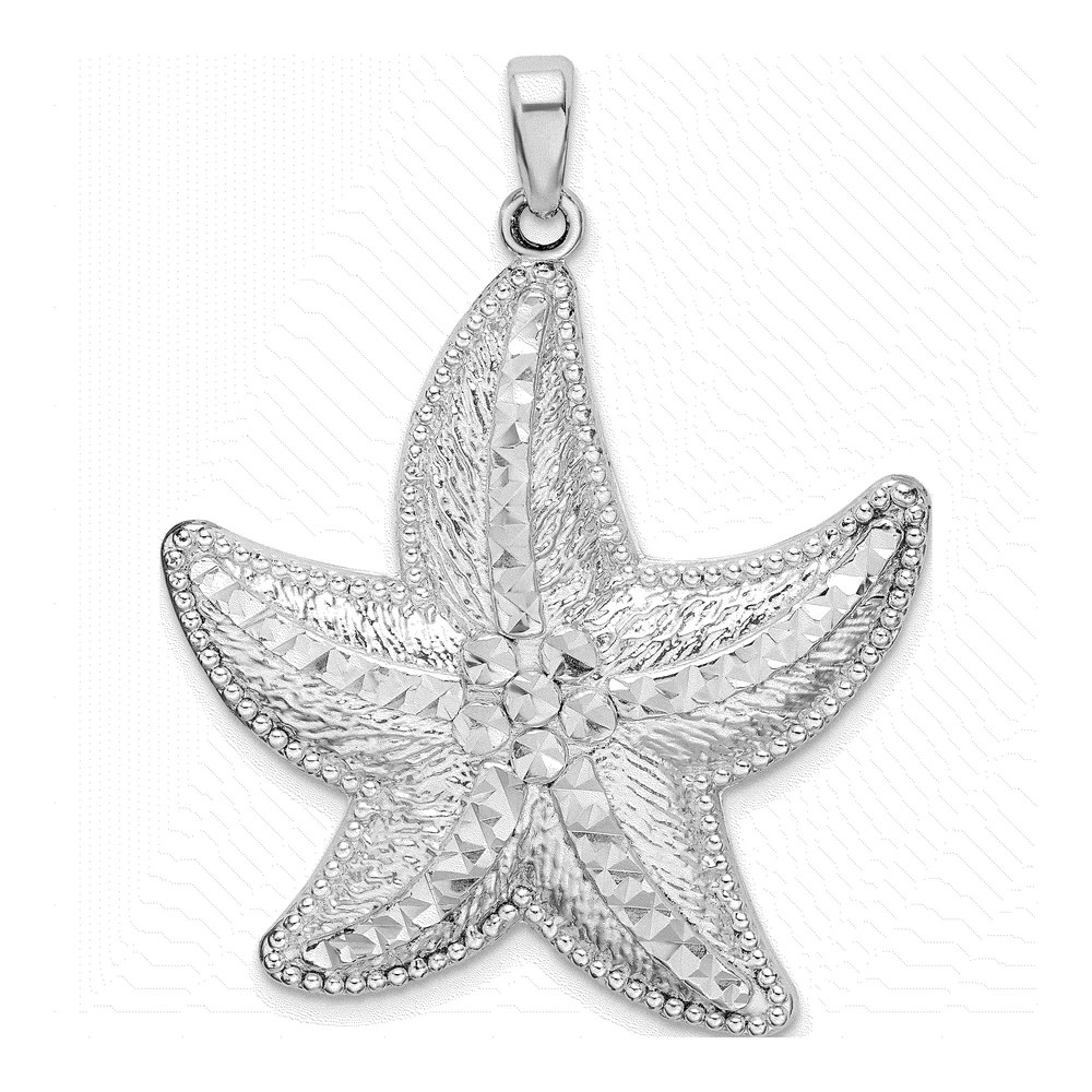Sterling Silver Diamond-Cut Starfish Pendant