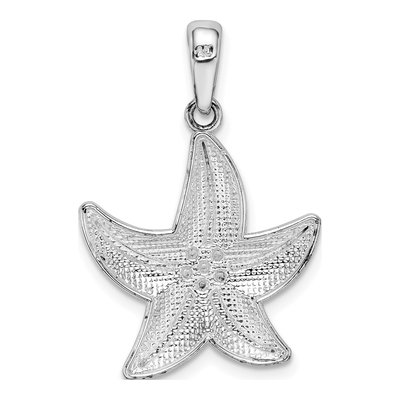Sterling Silver Diamond-Cut Starfish Pendant – view 4