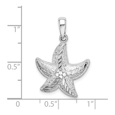 Sterling Silver Diamond-Cut Starfish Pendant – view 5
