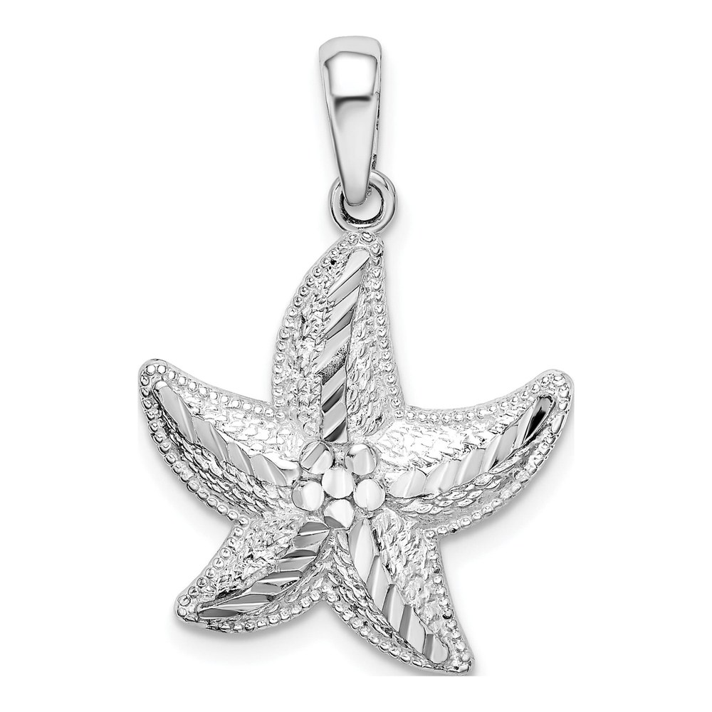 Sterling Silver Diamond-Cut Starfish Pendant