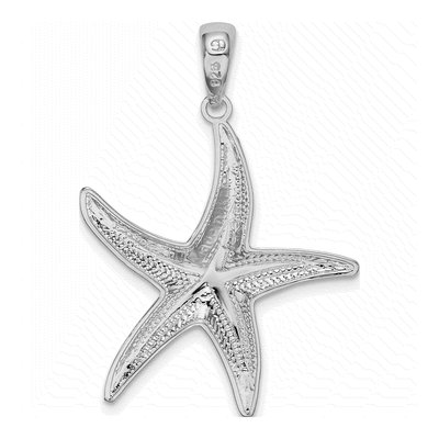 Sterling Silver Textured Starfish Pendant – view 4