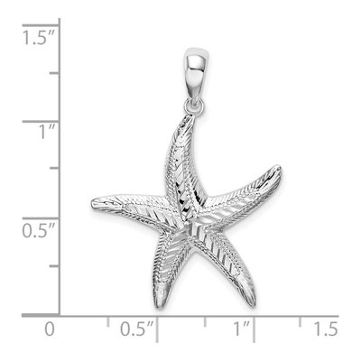 Sterling Silver Textured Starfish Pendant – view 5