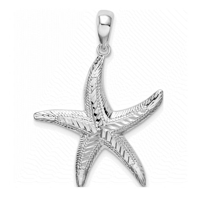 Sterling Silver Textured Starfish Pendant