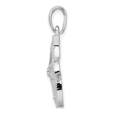 Sterling Silver Diamond-Cut Starfish Pendant – view 3