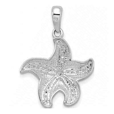 Sterling Silver Diamond-Cut Starfish Pendant – view 4