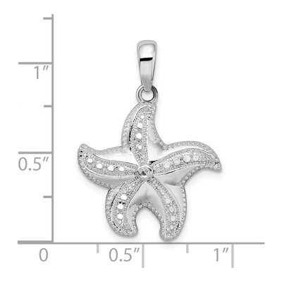 Sterling Silver Diamond-Cut Starfish Pendant – view 5