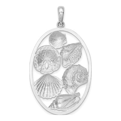Sterling Silver Shells Oval Pendant – view 5