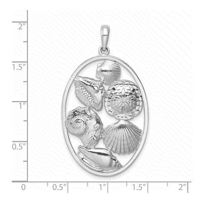 Sterling Silver Shells Oval Pendant – view 7