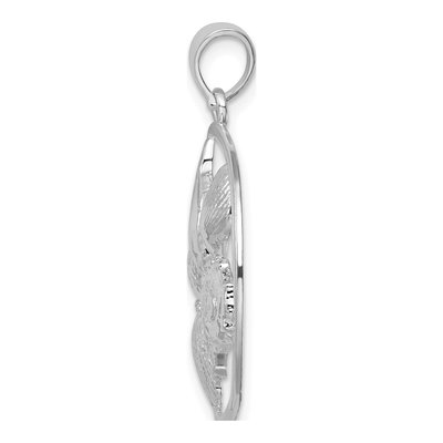 Sterling Silver Round Shell Pendant – view 3