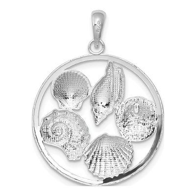 Sterling Silver Round Shell Pendant – view 5