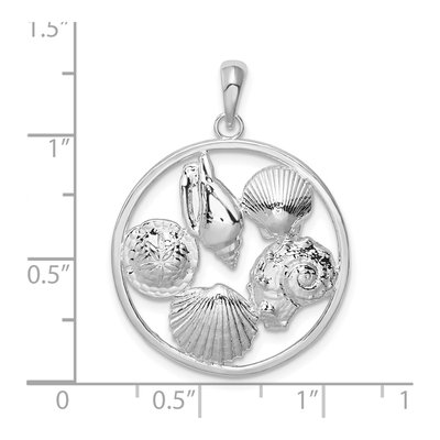 Sterling Silver Round Shell Pendant – view 7