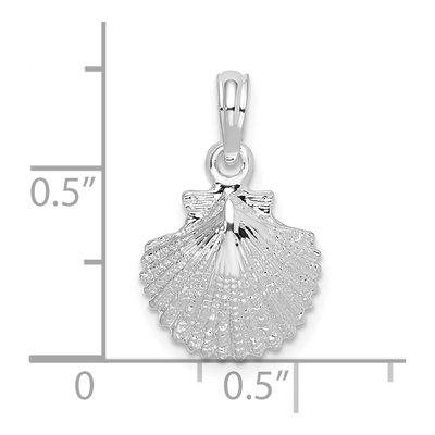 Sterling Silver Scallop Shell Pendant – view 5