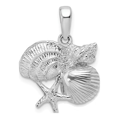 Sterling Silver Shell Cluster Pendant