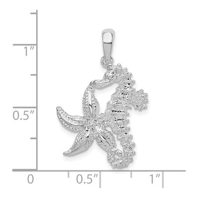 Sterling Silver Starfish Seahorse Pendant – view 7