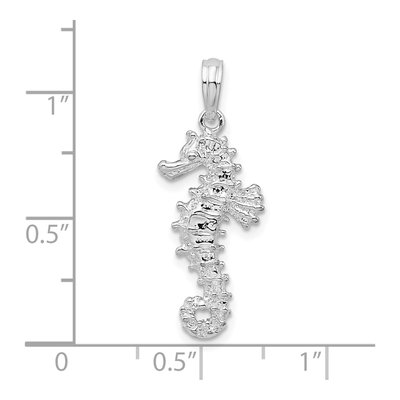 Sterling Silver 3D Seahorse Pendant – view 7