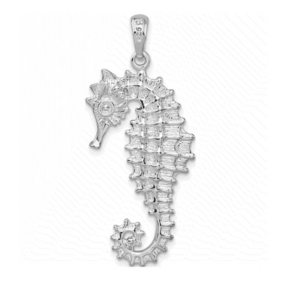 Sterling Silver 3D Seahorse Pendant – view 5