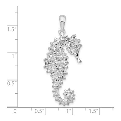 Sterling Silver 3D Seahorse Pendant – view 7