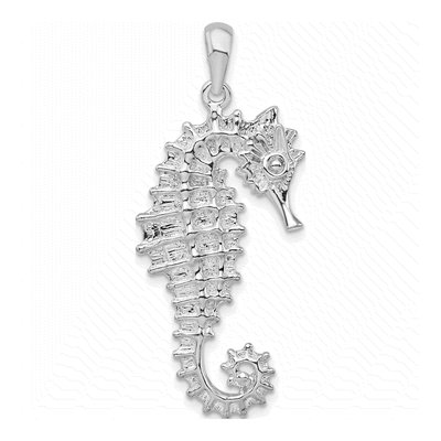 Sterling Silver 3D Seahorse Pendant