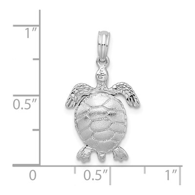 Sterling Silver 3D Moveable Sea Turtle Pendant – view 6