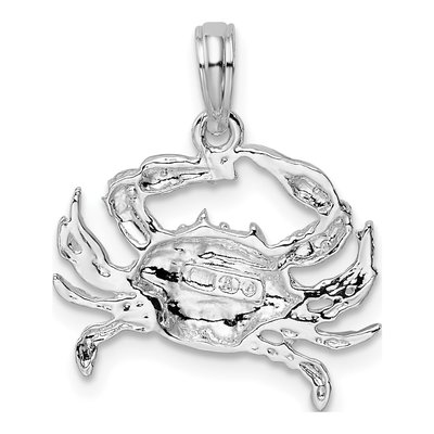 Sterling Silver Blue Crab Pendant – view 5