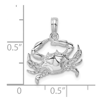 Sterling Silver Blue Crab Pendant – view 7