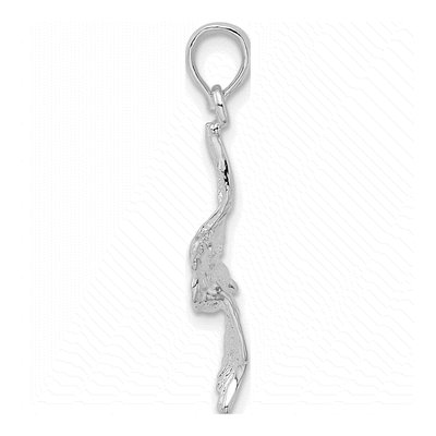 Sterling Silver 3D Flying Pelican Pendant – view 3