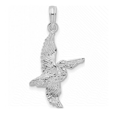 Sterling Silver 3D Flying Pelican Pendant – view 5