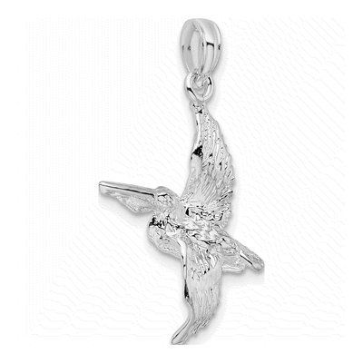 Sterling Silver 3D Flying Pelican Pendant – view 7
