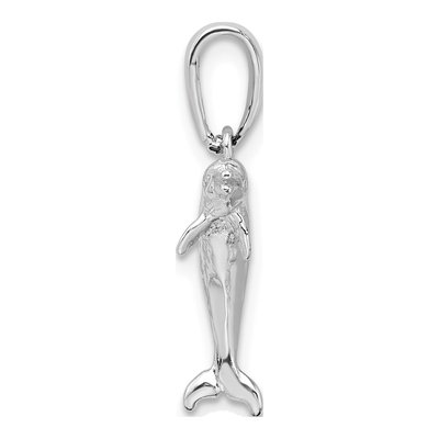 Sterling Silver 3D Jumping Dolphin Pendant – view 3