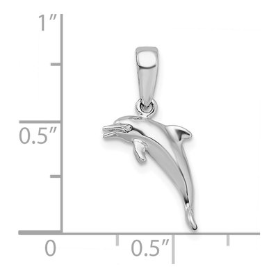 Sterling Silver 3D Jumping Dolphin Pendant – view 7