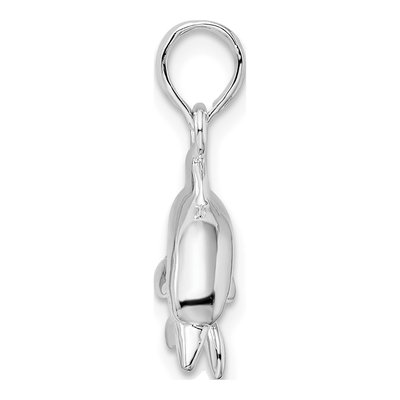 Sterling Silver 3D Jumping Dolphin Pendant – view 3