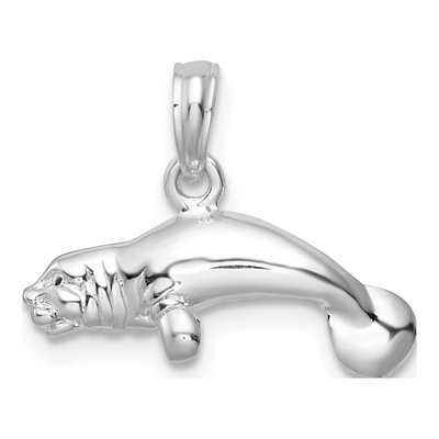 Sterling Silver 3D Manatee Pendant – view 8